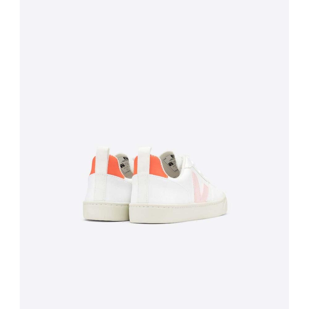 Kids' Veja V-10 LACE CWL Shoes White/Orange | ZA 790EBC